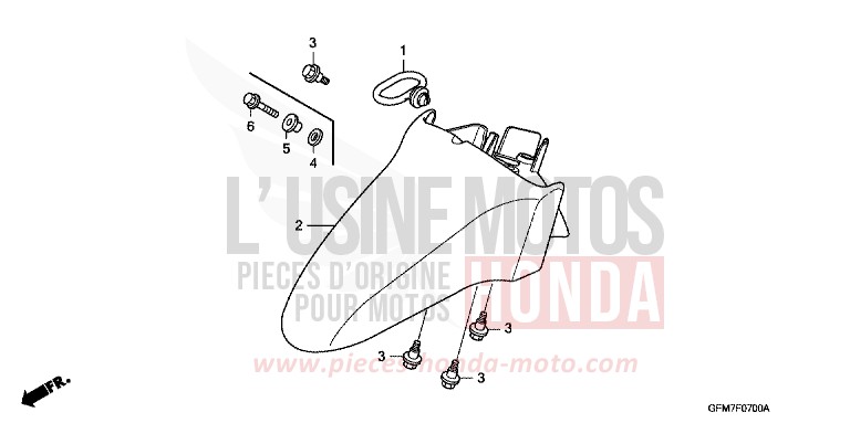 FRONT FENDER for NHX 110 COSMIC SILVER METALLIC (NHA19) from 2008